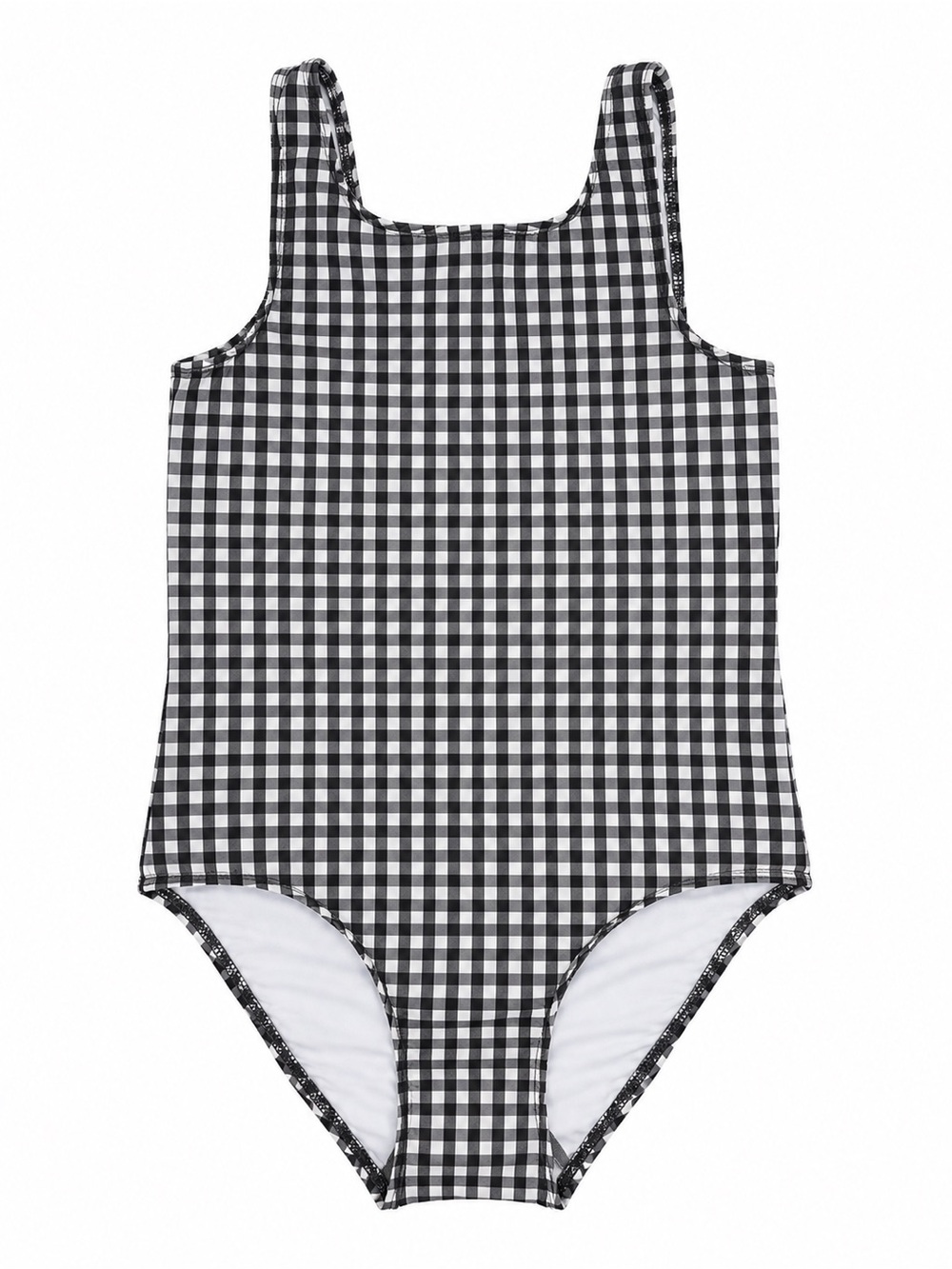 Shoshanna Black & White Gingham Kids One-Piece Swimsuit